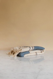 Cotton & Linen Fouta Blue