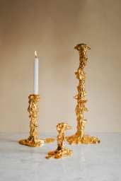 Drip Candle Holder Gold S
