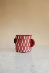 Pot Marie Paper Mache Red