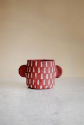 Pot Marie Paper Mache Red