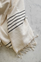 Turkish Peshtemal Black Stripes