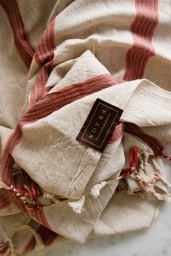 Linen Hamam Towel Red