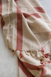 Linen Hamam Towel Red