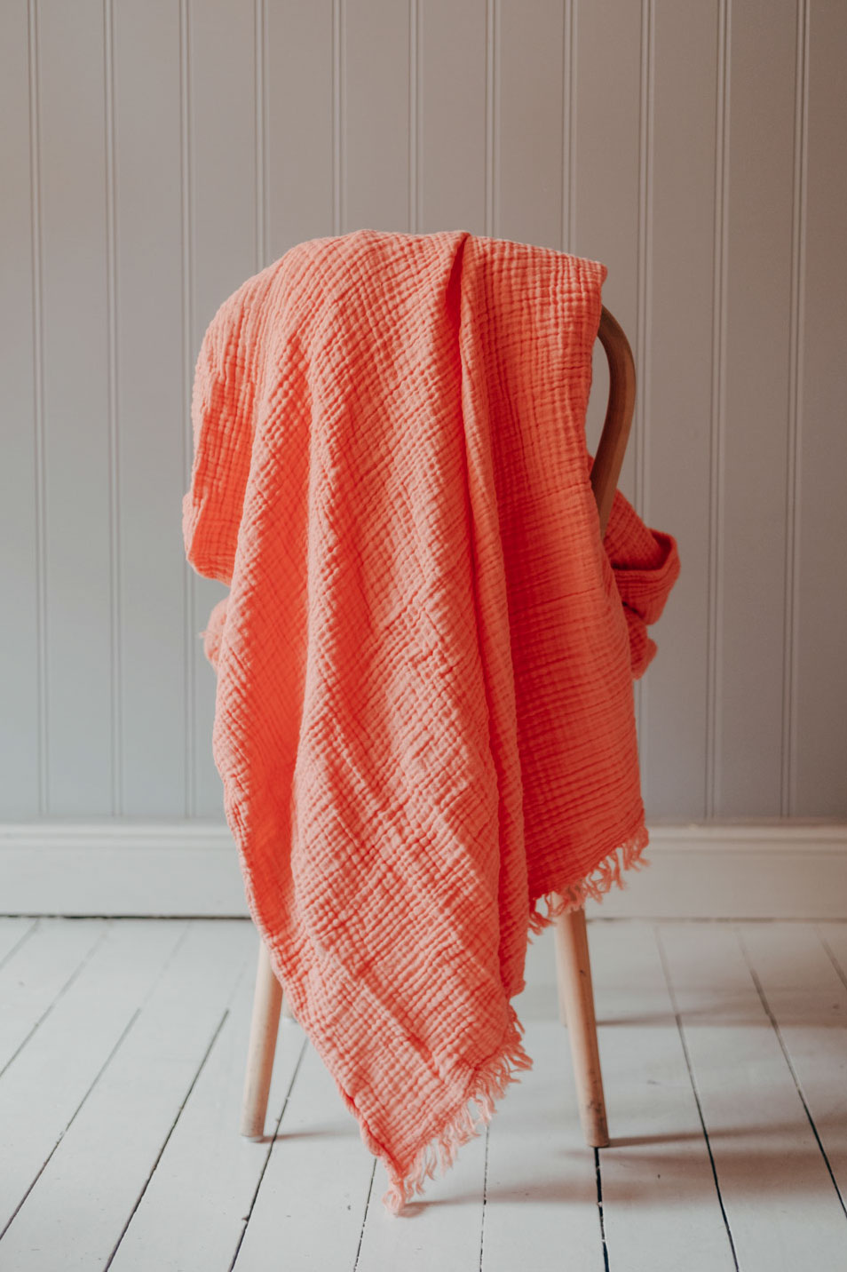 Crinkle Plaid Peach