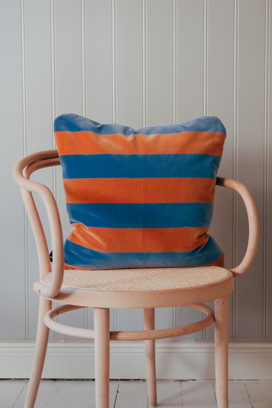Soft Stripe Cushion 50x50 Blue/Brown