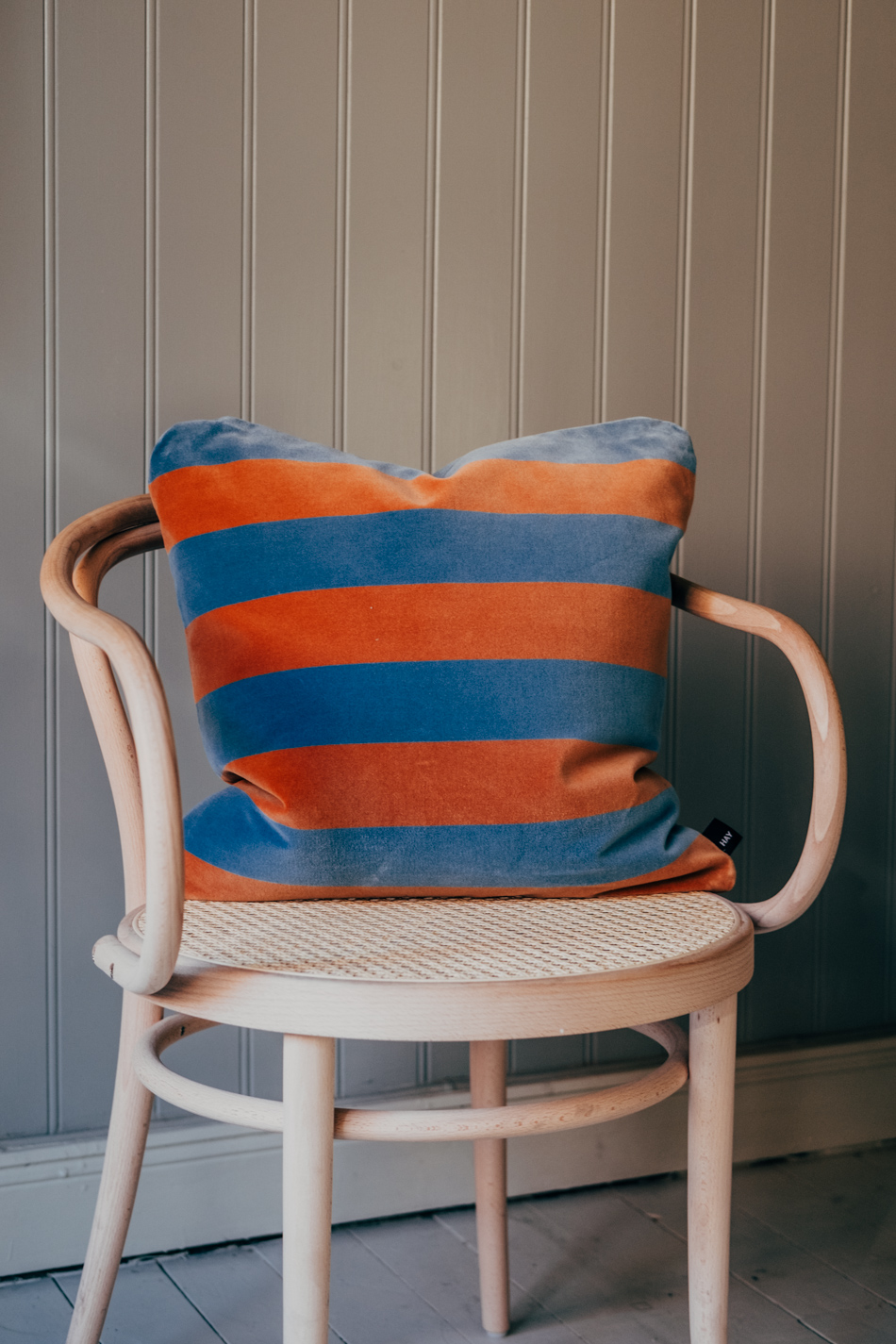 Cushion Soft Stripe 50x50 Blue/Brown