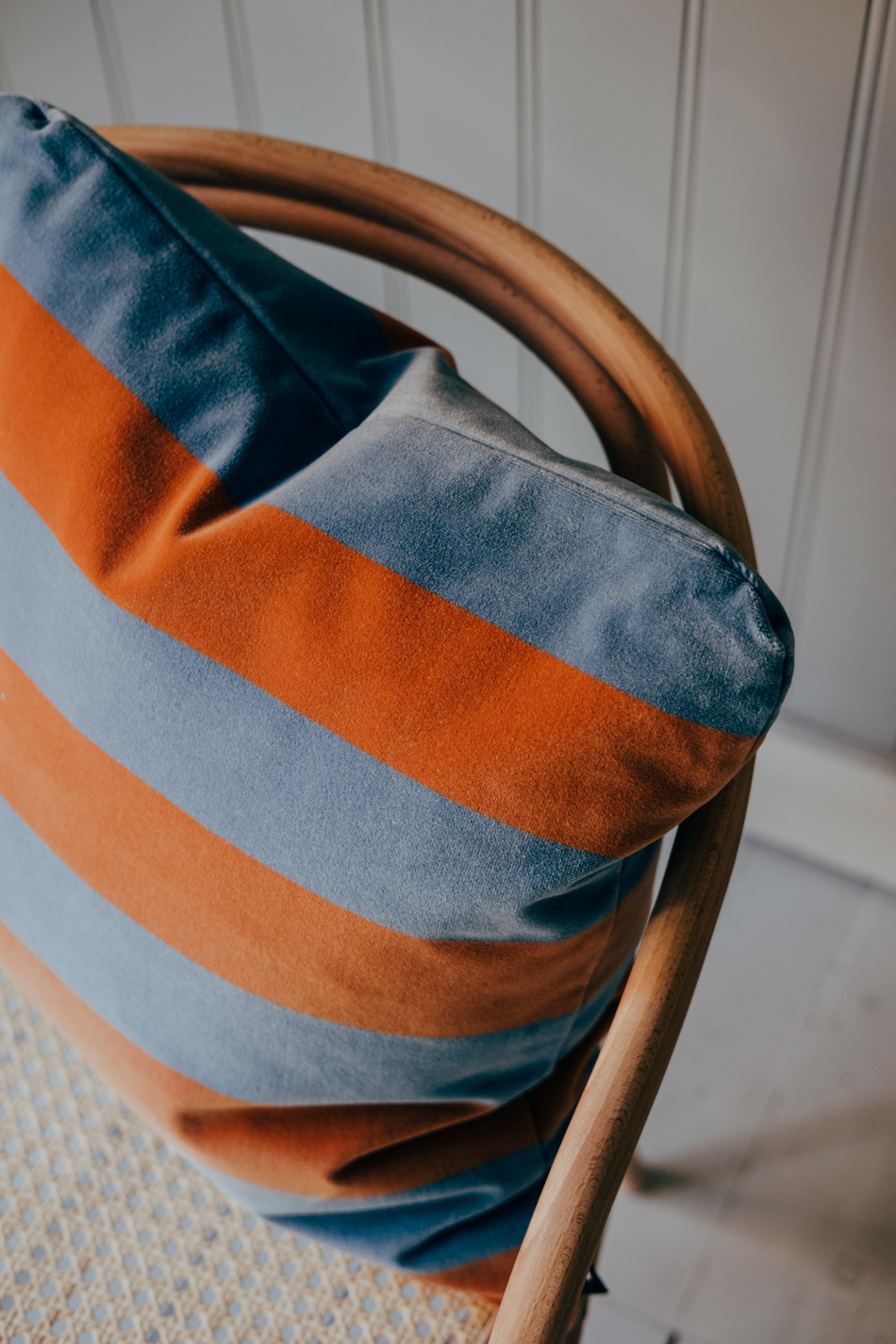 Cushion Soft Stripe 50x50 Blue/Brown