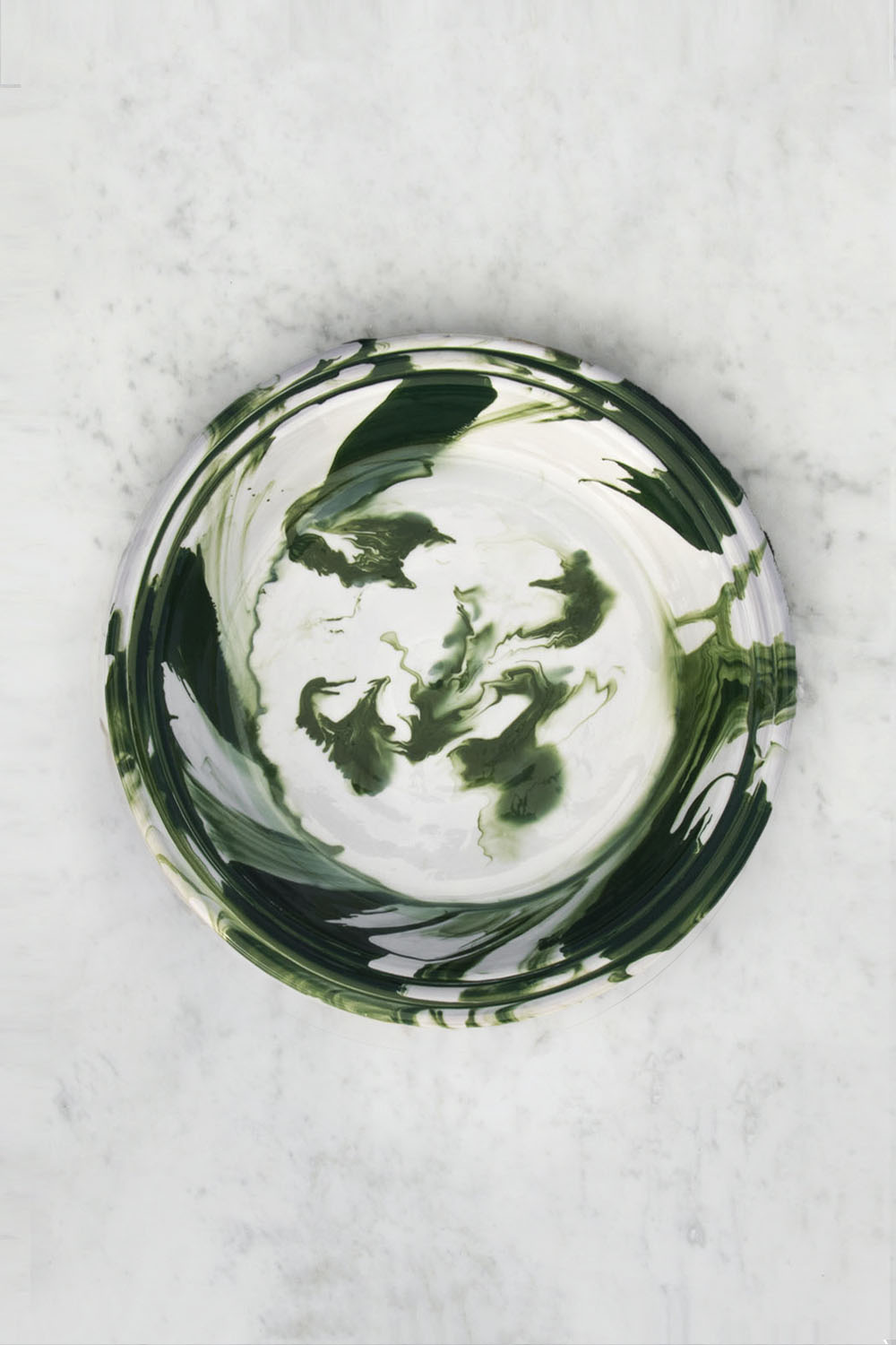 Swirl Bowl Green Splash