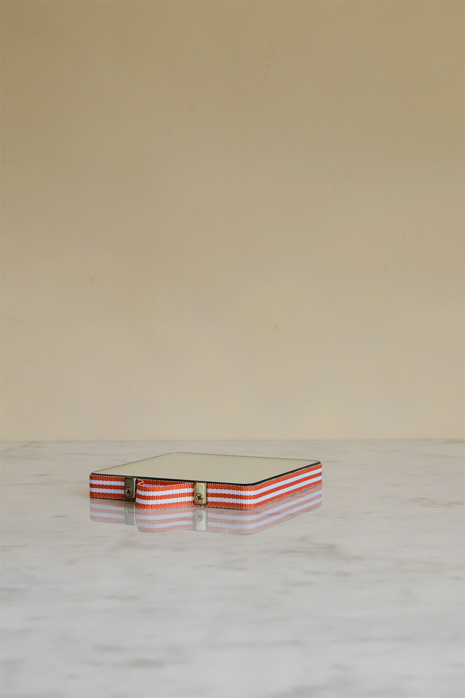 Ruban Mirror Square Orange stripe