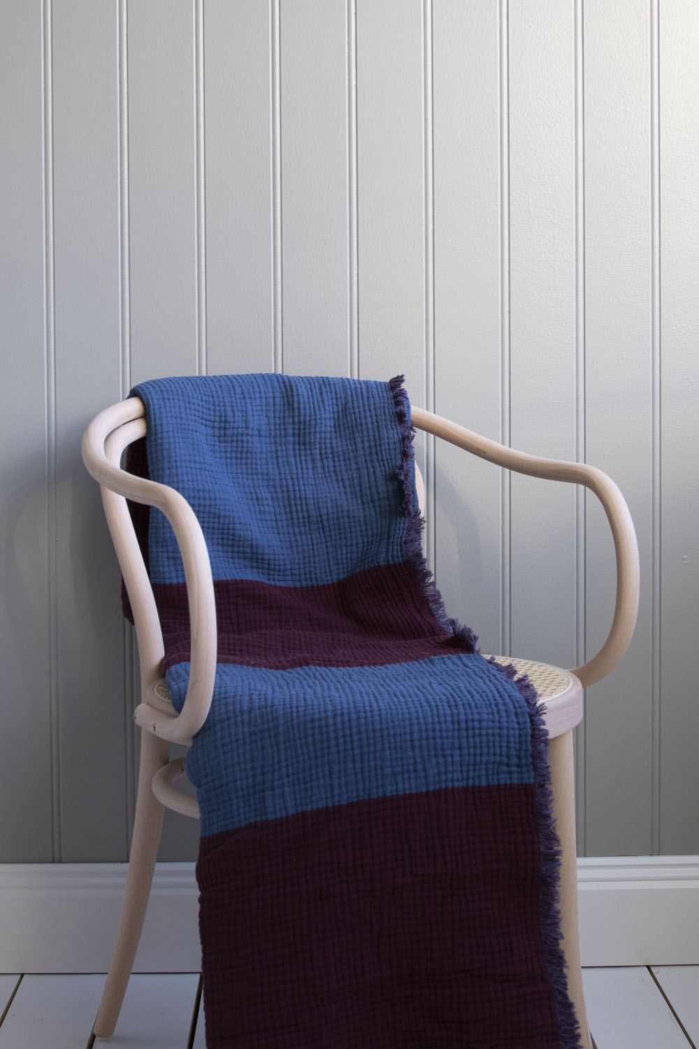 Crinkle Stripe Plaid Burgundy