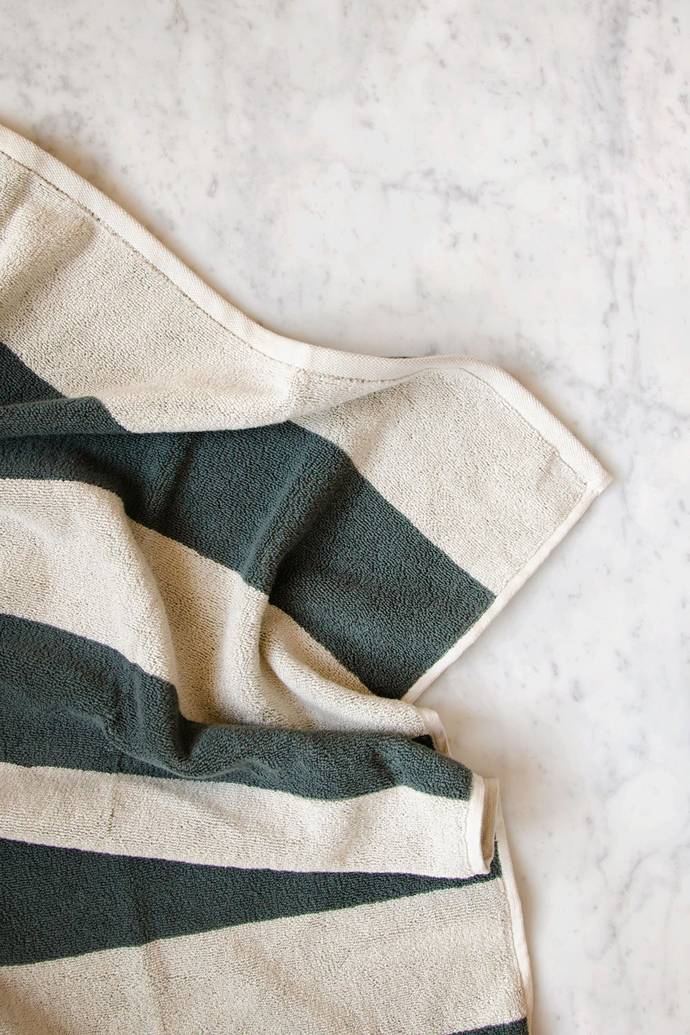 Frotté Stripe Bath Towel Dark green