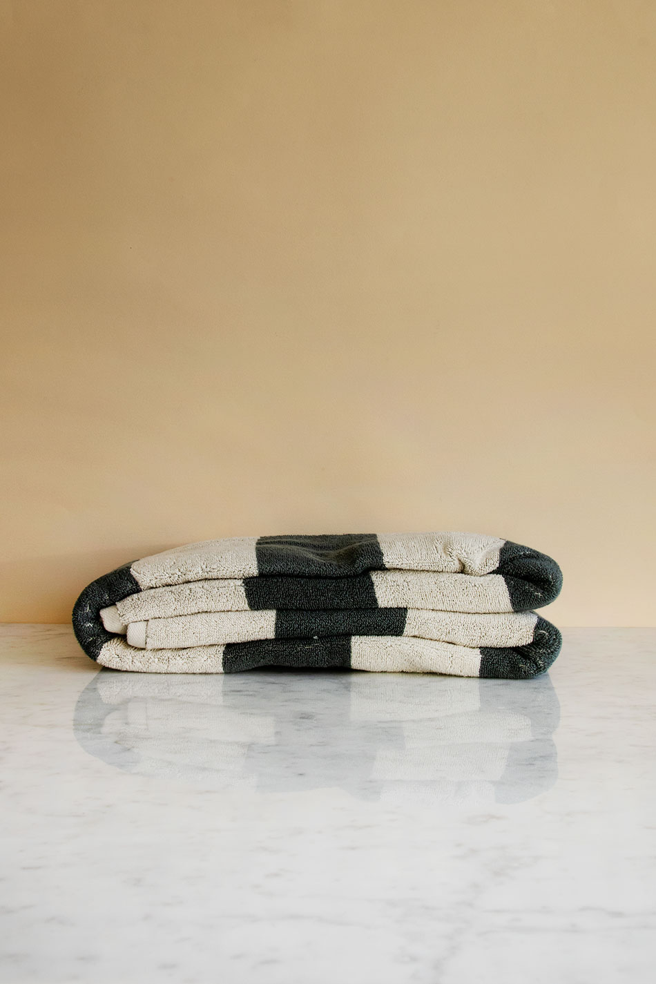 Frotté Stripe Bath Towel Dark green