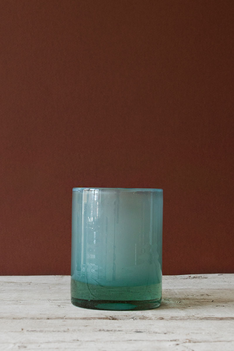 Ljuskopp i Återvunnet Glas 12,5 cm Ljusblå