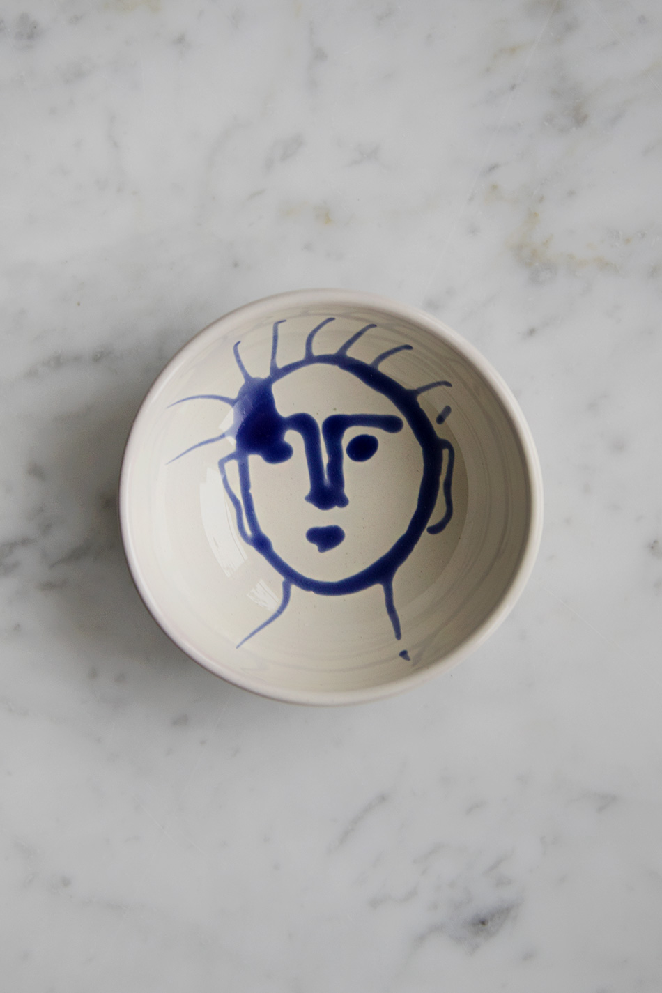 Miniskål Face Blue