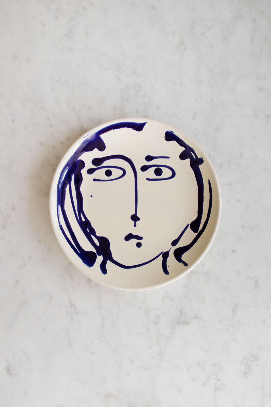 Middagstallrik Face Blue
