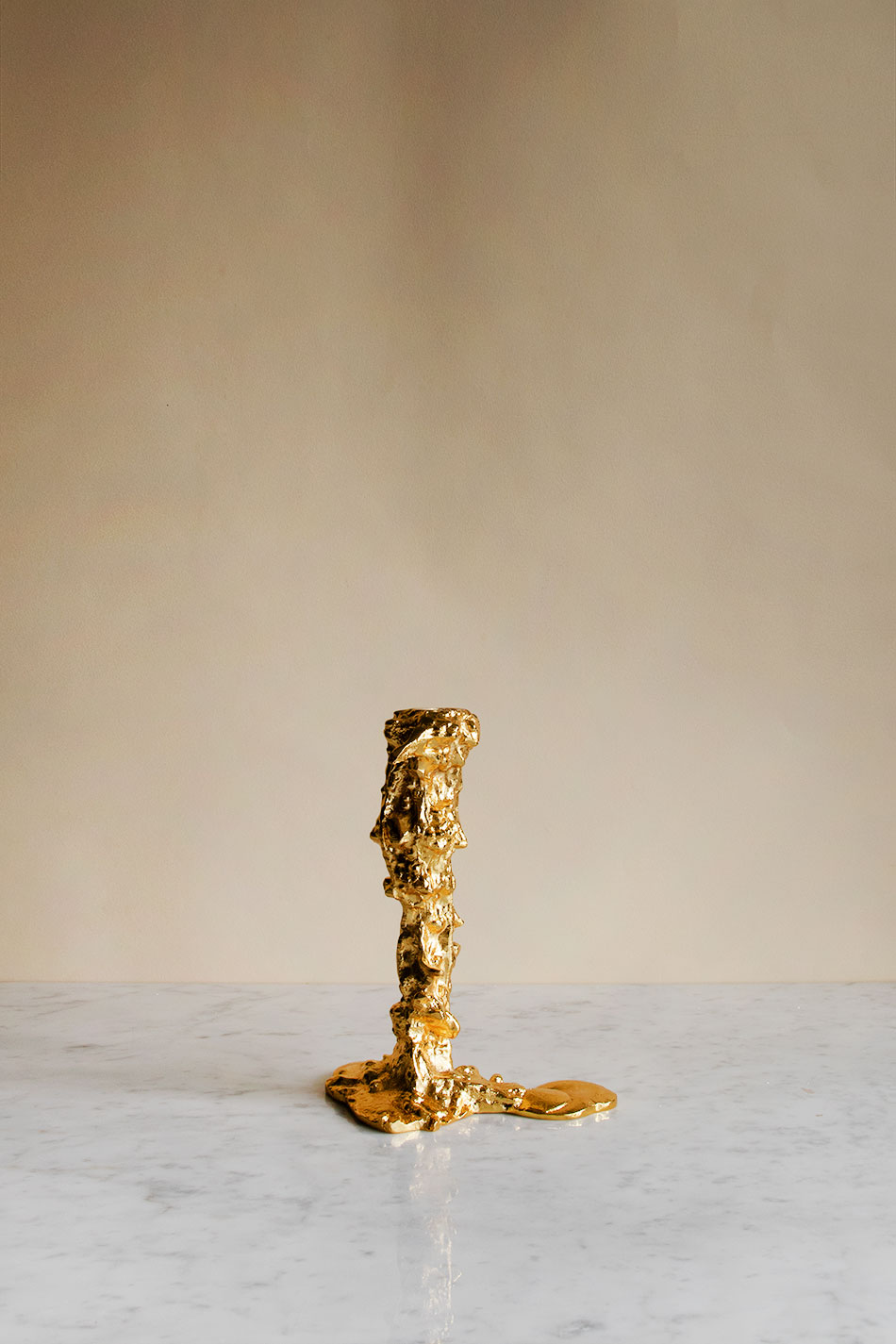 Drip Candle Holder Gold L