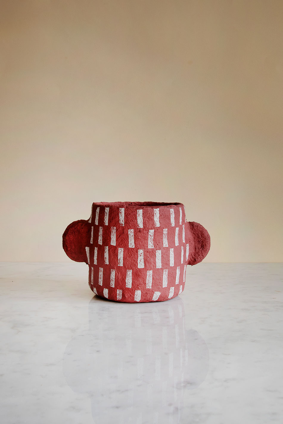 Pot Marie Paper Mache Red