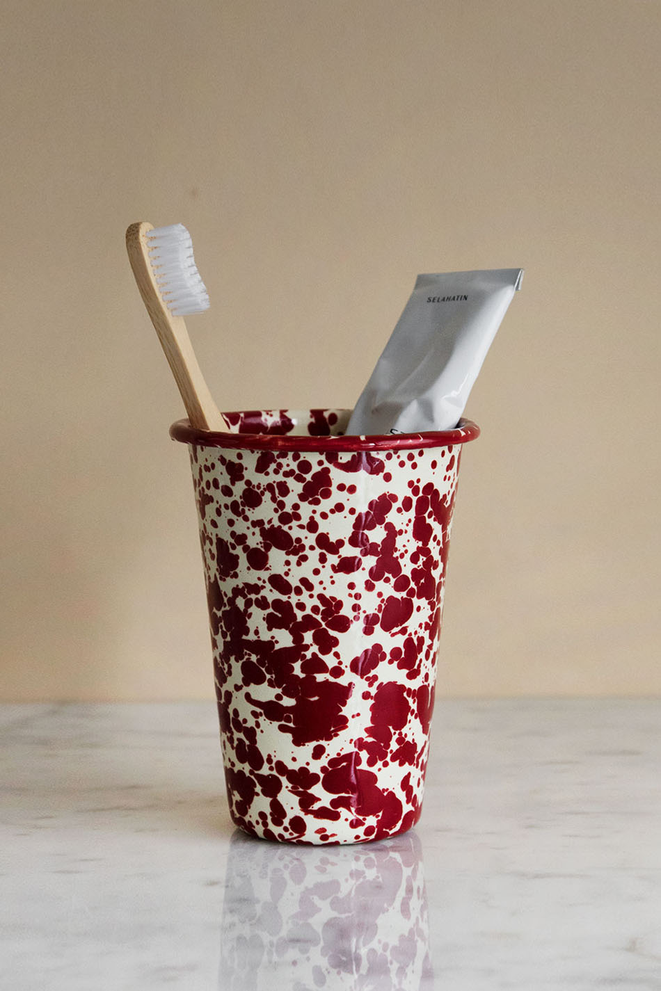 Tandborstmugg Splatter Burgundy