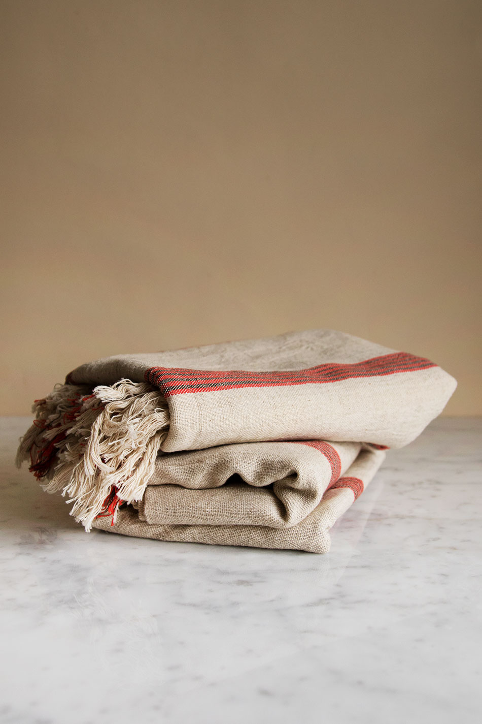 Linen Hamam Towel Red