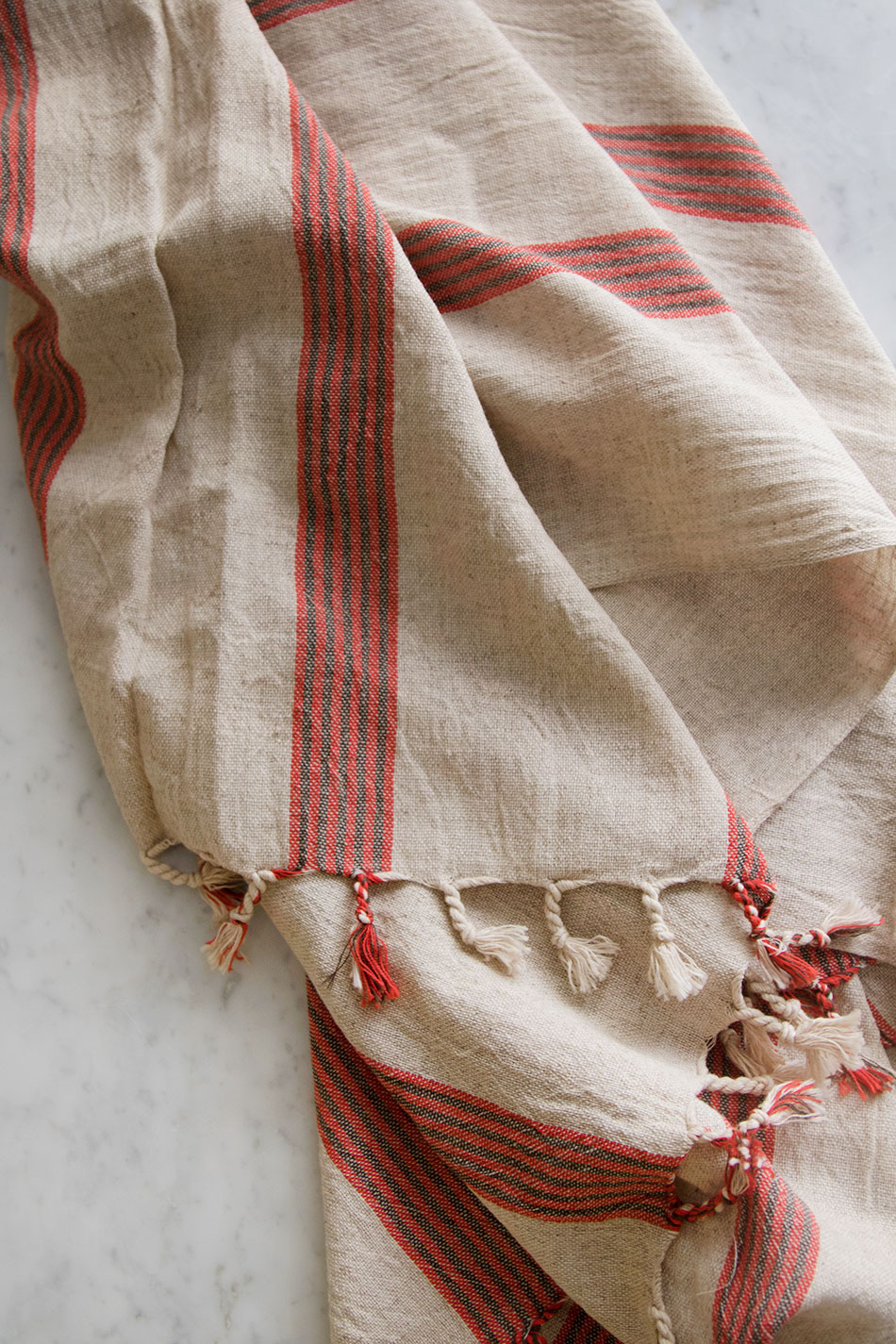 Linen Hamam Towel Red