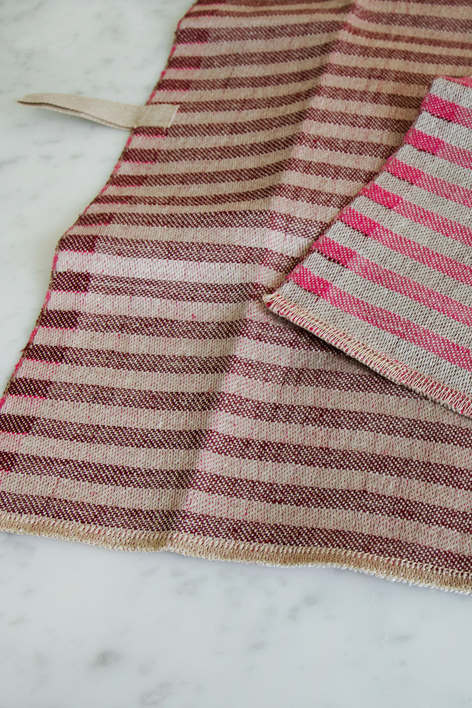 Kökshandduk Linne cerise/bordeaux