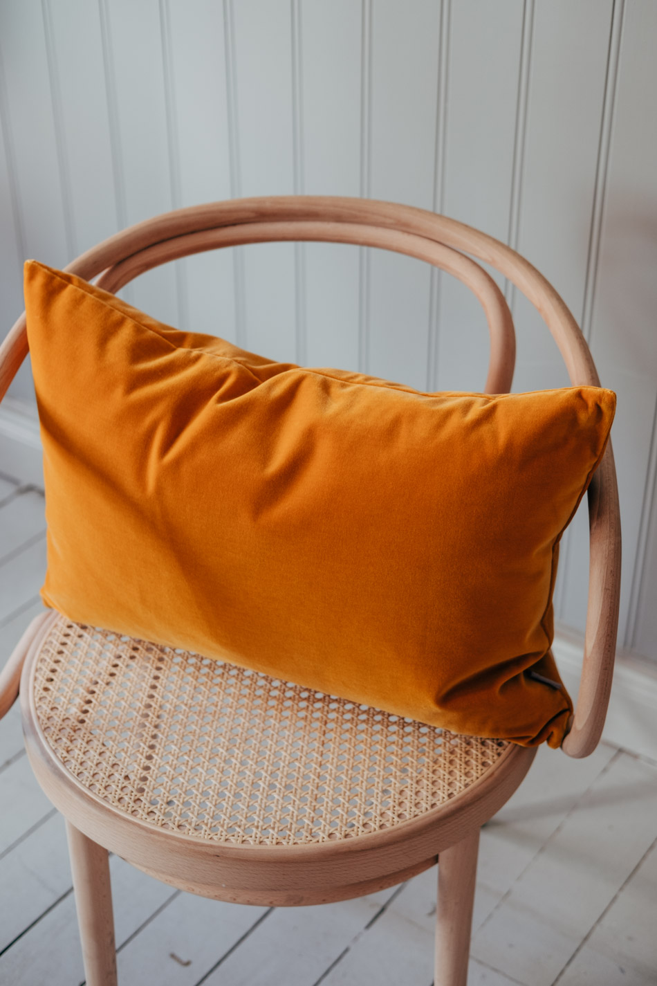 Velour Cushion Ochre