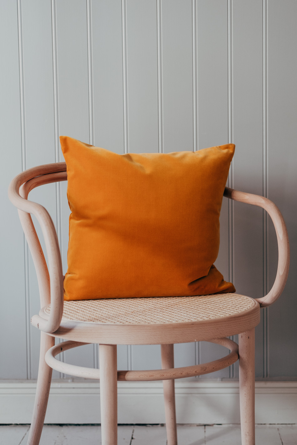 Velour Cushion Ochre