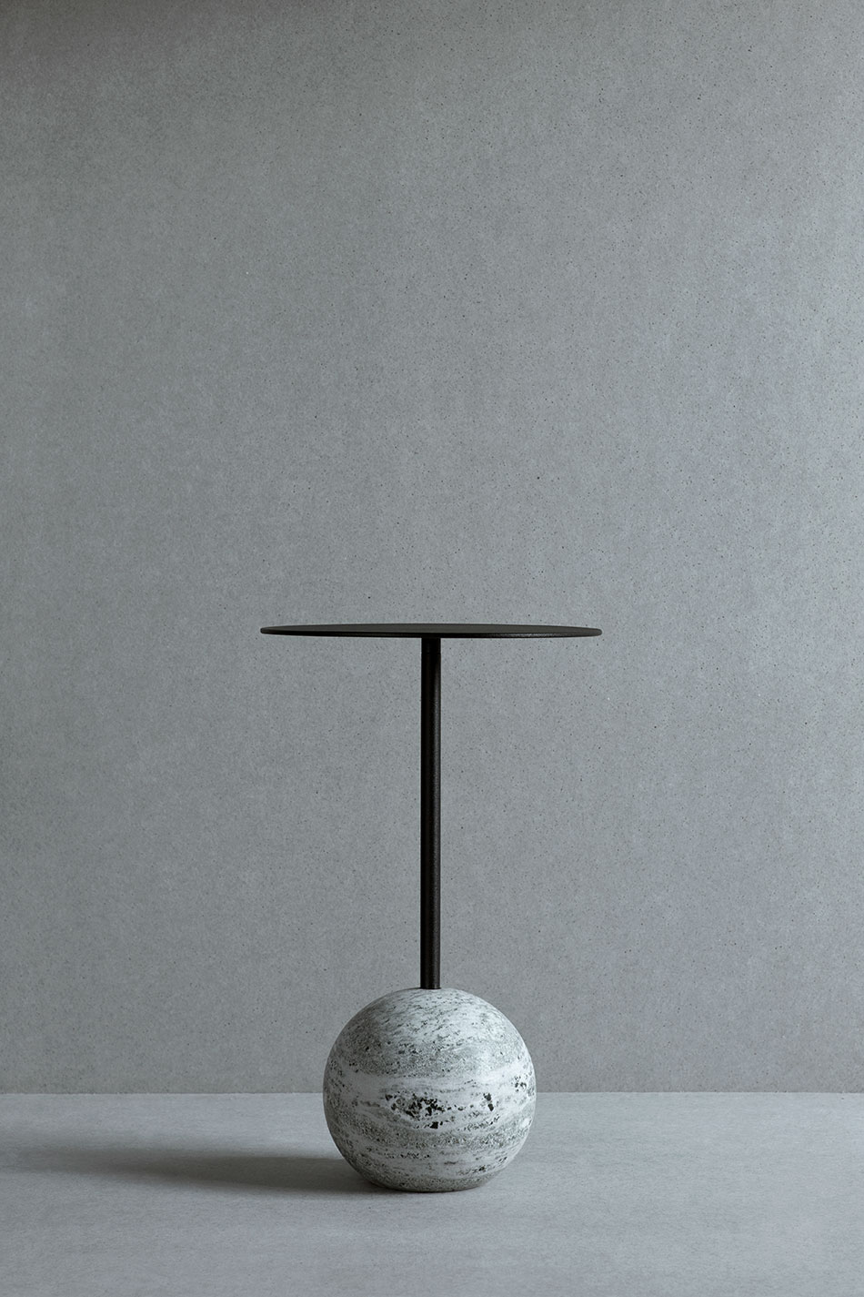 Sidobord Knock Out Round Green Marble