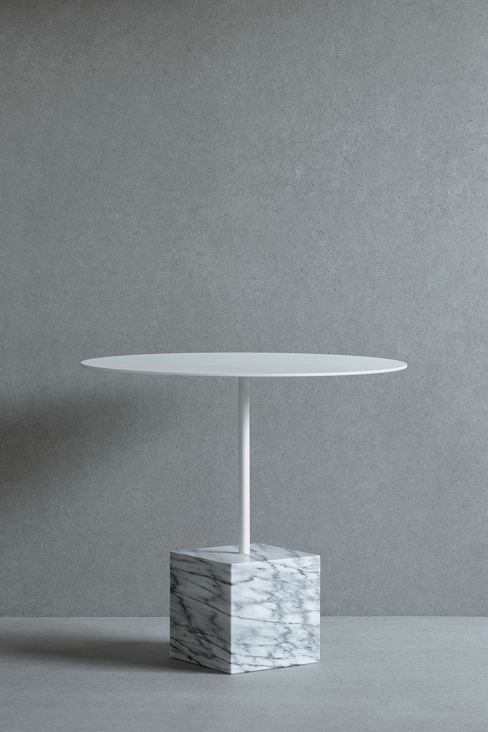 Sidobord Knock Out Square White Marble