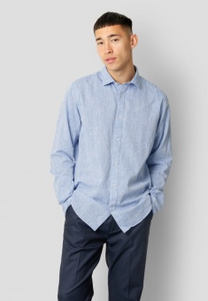 Jamie Cotton/Linen Shirt Blue Melange