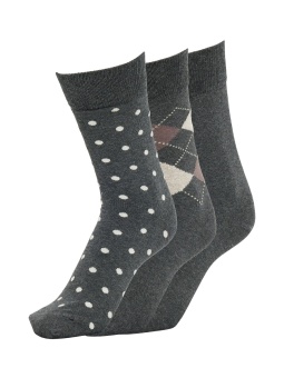 Tristan 3-Pack Sock Dark Grey Melange