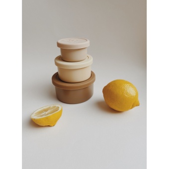 FOOD BOXES LID ROUND Rose - 3 pack