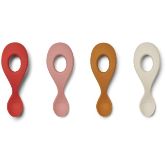 Liva silicone spoon 4-pack Dusty Raspberry multi mix