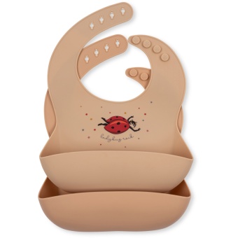 Bib SILICONE Ladybug, 2 pack