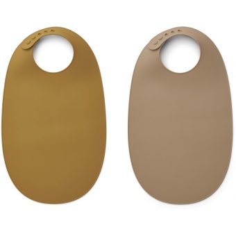 Ilana bib 2-pack Golden caramel oat mix