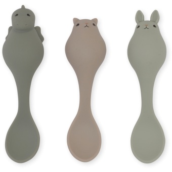 3-pack Friends Spoon Silicone Onyx