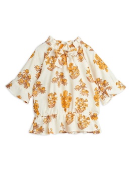 Flowers woven bow blouse Beige - Chapter 1