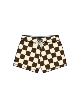 Chess check terry shorts Brown