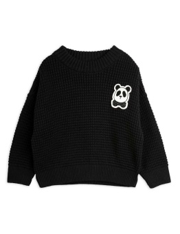 Panda knitted sweater Black