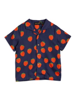 Strawberries aop woven ss shirt Blue - Chapter 2
