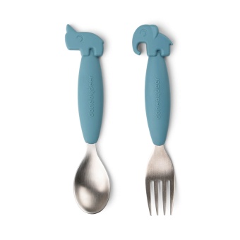 Easy-Grip spoon and fork set Blue
