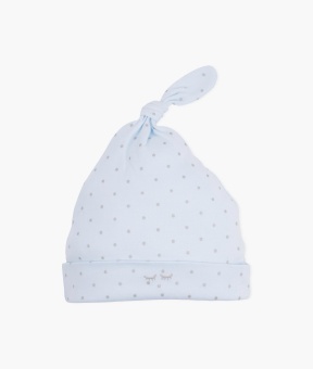 Saturday Tossie Hat Baby blue/silver dots