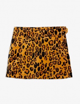 Leopard aop velvet skirt Brown