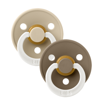 BIBS Colour 2 PACK Vanilla GLOW/Dark Oak GLOW