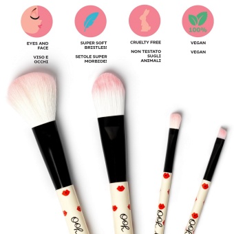Makeup-borstar, set med 4 st., Lips