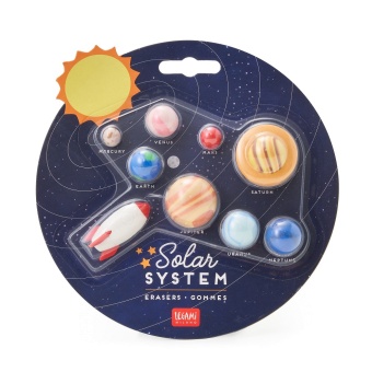 Solar system, set med 9 suddgummin