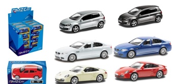 LICENS BIL DIE-CAST DP 6 OL - PORCHE 911, GOLF GTI, BMW M5