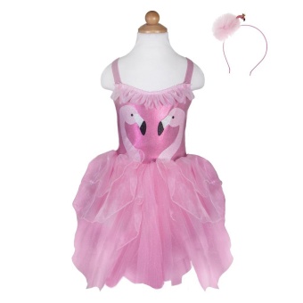Fancy Flamingo Dress w/Headband,  SIZE US 5-6