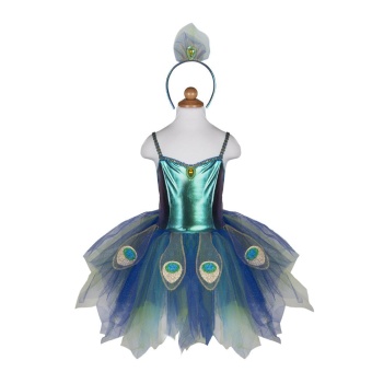 Pretty Peacock Dress w/Headband,  SIZE US 5-6