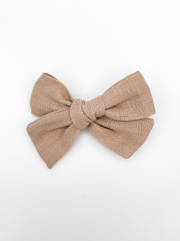 ESTER ROSETT - Sepia linen bow